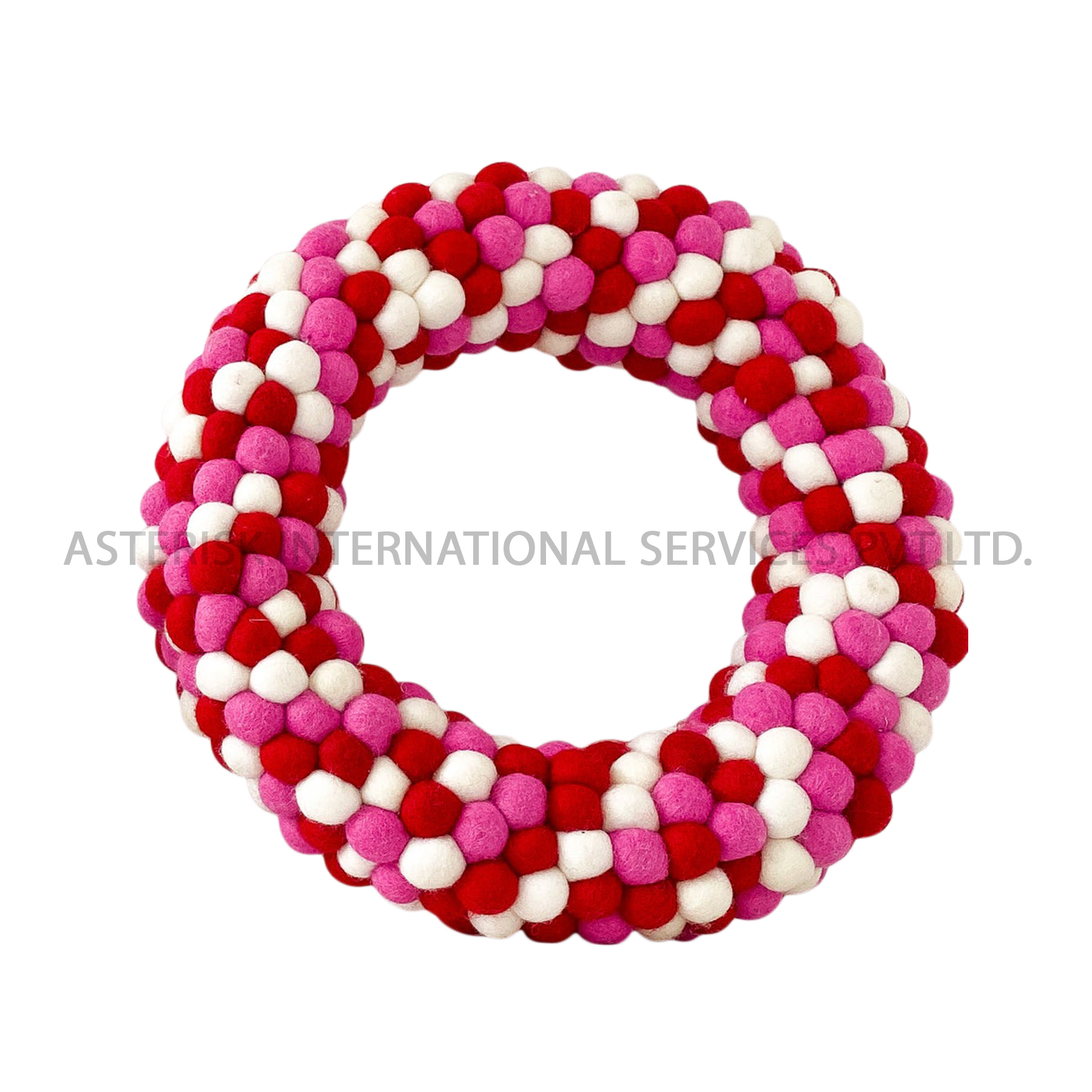 red-pink-color-felt-wreath