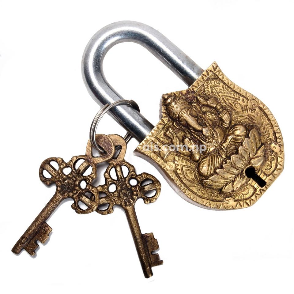 ganesh-brass-pad-lock-with-keys